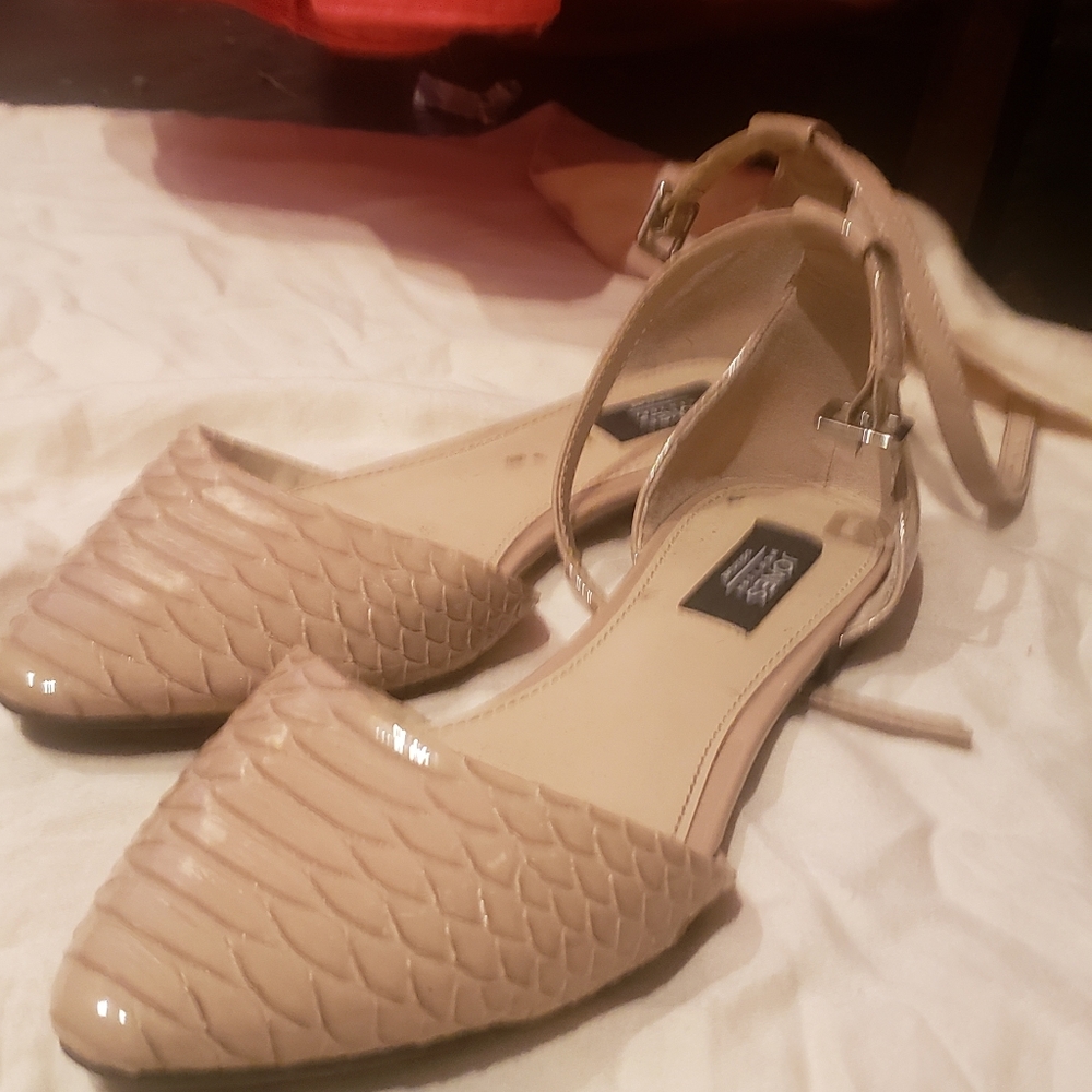 COPY - Snake Skin Ankle Strap Flats